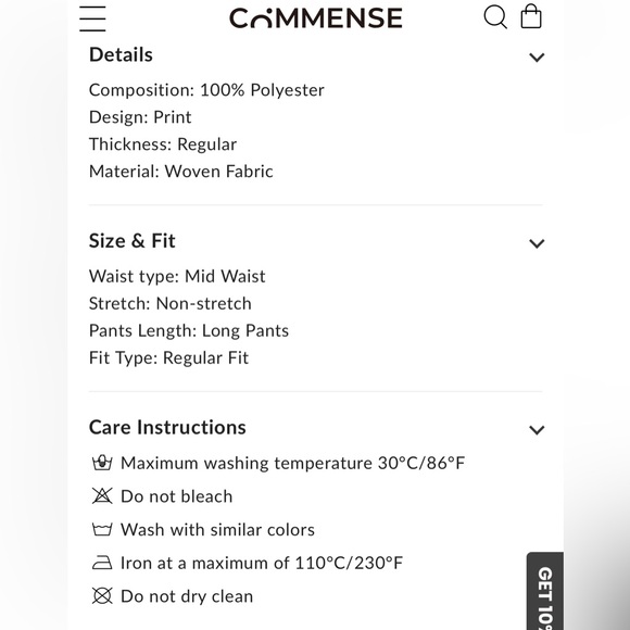 NWT Commense Mid-Waist Geometric Print Wide-Leg Pants - Picture 5 of 5